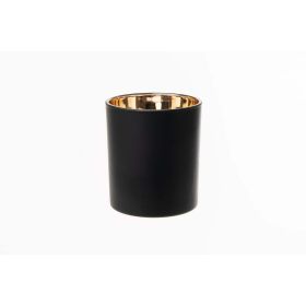 EOTW Candle Supply 10 oz. 12 Pack Empty Luxury Matte Black Copper Gold Reflective Jars for Candle Making.