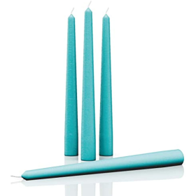 CANDWAX 8 inch Taper Candles Set of 4 - Dinner Candles Dripless - Tall Candles Long Burning Perfect for Dinner, Party or Wedding Candles Decor - Turqu