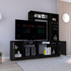 Entertainment Center Modoc For TV¬¥s up 78", Black Wengue Finish