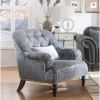 Gaura Chair & 1 Pillow in Pattern Gray Velvet