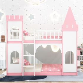 Castle Bunk Bed with Ladder - Pink