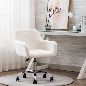 Faux Fur Home Office Chair,Fluffy Fuzzy Comfortable Makeup Vanity Chair ,Swivel Desk Chair Height Adjustable Dressing Chair for Bedroom