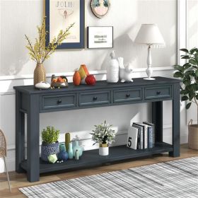 Console Table/Sofa Table with Storage Drawers and Bottom Shelf for Entryway Hallway (Navy)