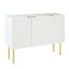 Modern Simple & Luxury Style Sideboard Particle Board & MDF Board Cabinet with Gold Metal Legs & Handles, Adjustable Shelves for Living Room, Dining R