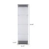 4 Shelves Glass Cabinet Glass Display Cabinet with One Door, Black