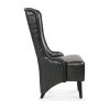 23.03" Wide Faux Leather High-Back Chair, Comfy High Wingback Chair, Living Room Chair with Soft Padded & Wooden Legs, Modern Side Chair for Living Ro