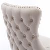 Furniture,Upholstered Wing-Back Dining Chair with Backstitching Nailhead Trim and Solid Wood Legs,Set of 2, Beige,SW8809BG,KD