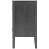 U-style, Storage Cabinet Wooden Cabinet with Adjustable Shelf, Antique Gray, Entryway, Living Room, Study Room