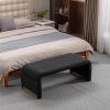 New Boucle Fabric Loveseat Ottoman Footstool Bedroom Bench Shoe Bench With Gold Metal Legs,Black