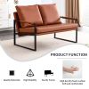 Stylish Two-Seater Sofa Chair with 2 Pillows - Comfortable PU Leather, High-Density Foam - Modern Design, Easy to Clean - Sturdy Metal Frame - Perfect