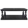 Rustic Floor Shelf Coffee Table with Storage,Solid Pine Wood (As same As WF287269AAB)