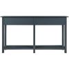 Rustic Brushed Texture Entryway Table Console Table with Drawer and Bottom Shelf for Living Room (Antique Navy)