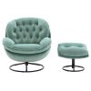 Accent chair TV Chair Living room Chair with Ottoman-TEAL