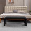 New Boucle Fabric Loveseat Ottoman Footstool Bedroom Bench Shoe Bench With Gold Metal Legs,Black