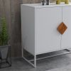 Solid wood square shape handle 2 doors sideboard