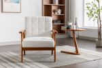 Leisure Chair with Solid Wood Armrest and Feet, Mid-Century Modern Accent chair, for Living Room Bedroom Studio chair