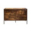 Industrial Style 6 Drawer Double Dresser,Rustic Brown Wood Storage Dresser Clothes Organizer with Sturdy Steel Frame, Chest with 6 Drawer, Storage Cab