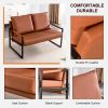 Stylish Two-Seater Sofa Chair with 2 Pillows - Comfortable PU Leather, High-Density Foam - Modern Design, Easy to Clean - Sturdy Metal Frame - Perfect