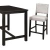 2 Pieces Rustic Wooden Counter Height Upholstered Dining Chairs for Small Places, Espresso+ Beige