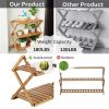 Acacia 3 Tiers Wooden Plants Stand Foldable Shoe Rack Multipurpose Shelf Perfect Idea For Living Room, Bedroom, Hallway, Bathroom Natural Color.