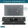 51.18inch Black morden TV Stand with LED Lights,high glossy front TV Cabinet,can be assembled in Lounge Room, Living Room or Bedroom,color:BLACK