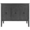 U-style, Storage Cabinet Wooden Cabinet with Adjustable Shelf, Antique Gray, Entryway, Living Room, Study Room