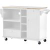 Kitchen Island Cart with Storage Cabinet and Two Locking Wheels,Solid wood desktop,Microwave cabinet,Floor Standing Buffet Server Sideboard for Kitche