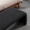 New Boucle Fabric Loveseat Ottoman Footstool Bedroom Bench Shoe Bench With Gold Metal Legs,Black