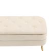 COOLMORE Storage Ottoman,Bedroom End Bench,Upholstered Fabric Storage Ottoman with Safety Hinge, Entryway Padded Footstool, Ottoman Bench for Living R