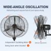 VEVOR Wall-Mount Misting Fan, 24 Inch, 3-speed High Velocity Max. 7000 CFM, Waterproof Oscillating Industrial Wall Fan, Commercial or Residential for