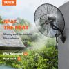 VEVOR Wall-Mount Misting Fan, 24 Inch, 3-speed High Velocity Max. 7000 CFM, Waterproof Oscillating Industrial Wall Fan, Commercial or Residential for