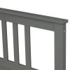 Wood Platform Bed with Headboard and Footboard, Full (Gray)