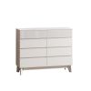 8-Drawer Storage Cabinet with Decorative Finish,for Bedroom,Living Room,Dining Room,Hallways,Easy Assembly