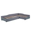 Upholstered Double Twin Size Daybed with Trundle and Drawer, Gray