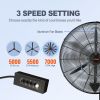 VEVOR Wall-Mount Misting Fan, 24 Inch, 3-speed High Velocity Max. 7000 CFM, Waterproof Oscillating Industrial Wall Fan, Commercial or Residential for