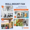 VEVOR Wall-Mount Misting Fan, 24 Inch, 3-speed High Velocity Max. 7000 CFM, Waterproof Oscillating Industrial Wall Fan, Commercial or Residential for