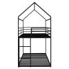 Bunk Beds for Kids ,House Bunk Bed Metal Bed Frame Built-in Ladder,No Box Spring Needed Black