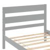 Twin Bed with Headboard and Footboard,Grey