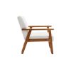 Leisure Chair with Solid Wood Armrest and Feet, Mid-Century Modern Accent chair, for Living Room Bedroom Studio chair