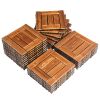 27pcs Wood Interlocking Deck Tiles 11.8"x11.8", Waterproof Flooring Tiles for Indoor and Outdoor, Patio Wood Flooring for Patio Porch Poolside Balcony