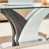 Modern dining table,Tea Table.Coffee Table. Tempered glass countertop, and artistic MDF legs are perfect for hosting dinners, conferences, home, and o