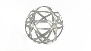 Metal Decorative Sphere for Home Decor Distressed Galvanized Bands Hand Painted Modern Decorative Balls for Living Room Bedroom Kitchen Bathroom Offic