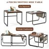 Set of 2 Nesting Coffee Tables with Side Pocket for Living Room Bedroom