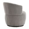 Grey Plush Swivel Accent Chair - Contemporary Round Armchair with 360¬∞ Rotation and Metal Base for Living Room Elegance