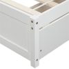 Twin Platform Storage Bed Wood Bed Frame with Two Drawers and Headboard, White