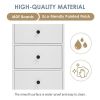 White Tall Bathroom Cabinet, Freestanding Storage Cabinet with 3 Drawers and Adjustable Shelf, MDF Board with Painted Finish