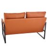 Stylish Two-Seater Sofa Chair with 2 Pillows - Comfortable PU Leather, High-Density Foam - Modern Design, Easy to Clean - Sturdy Metal Frame - Perfect