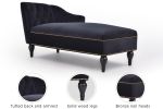 [New+Video] 58''Velvet Chaise Lounge,Button Tufted Right Arm Facing Lounge Chair with Nailhead Trim & Solid Wood Legs for Living Room or Office,Sleepe