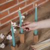 CANDWAX 8 inch Taper Candles Set of 4 - Dinner Candles Dripless - Tall Candles Long Burning Perfect for Dinner, Party or Wedding Candles Decor - Turqu