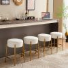 24" Tall, Round Bar Stools, Set of 2 - Contemporary upholstered dining stools for kitchens, coffee shops and bar stores - Includes sturdy hardware sup